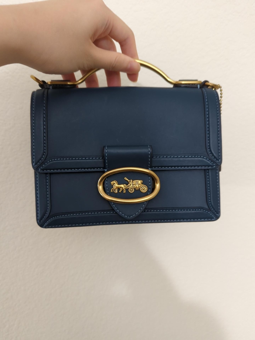 Coach 1941 Riley 18 Peacock Blue Leather Top Handle Bag 74615 Pre-owned EUC - Picture 14 of 16